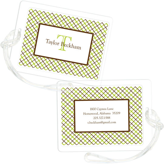 Keylime Mad for Plaid Luggage Tags